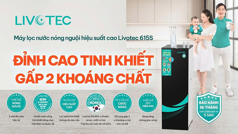 Máy lọc nước nóng nguội Livotec 615S