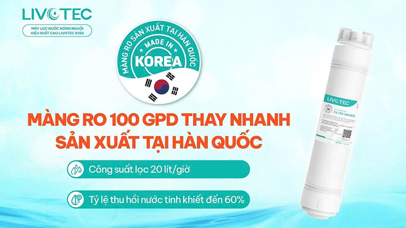 Màng RO 100GPD sản xuất tại Hàn Quốc