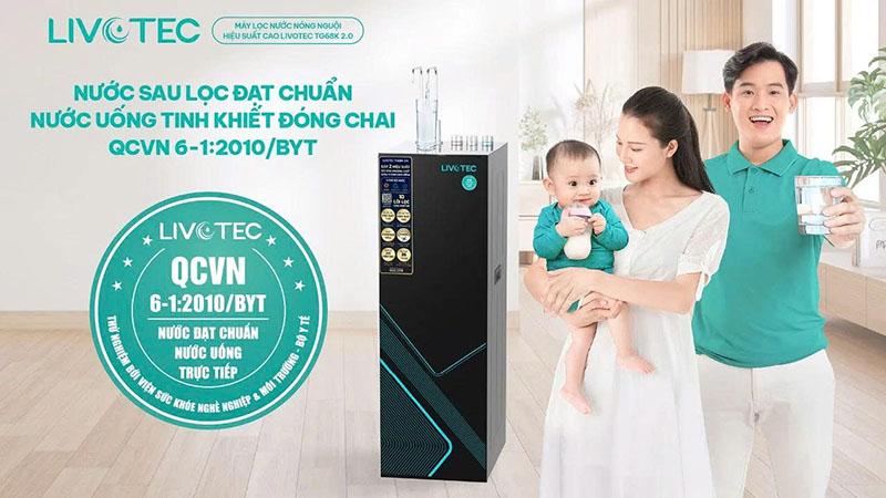 Nước sau lọc đạt chuẩn QCVN 6-1:2010/BYT của Bộ Y tế