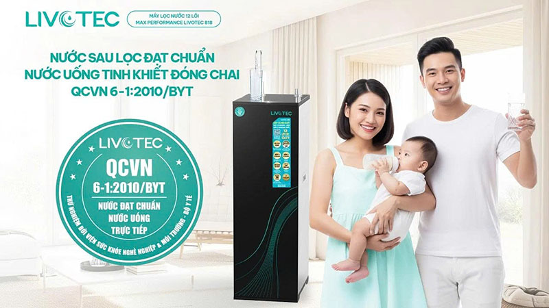 Nước sau lọc đạt chuẩn QCVN 6-1:2010/BYT của Bộ Y tế