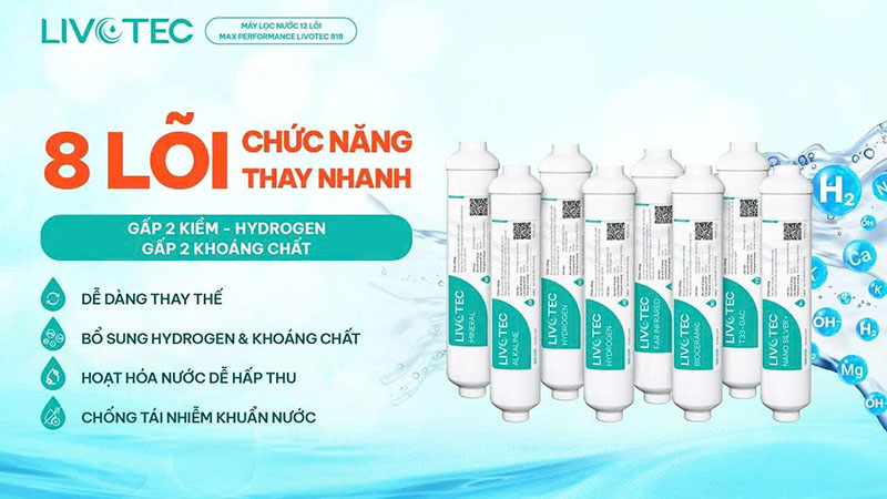 8 lõi chức năng bổ sung gấp 2 lần khoáng chất có lợi