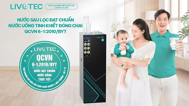 Nước sau lọc đạt chuẩn QCVN 6-1:2010/BYT của Bộ Y tế