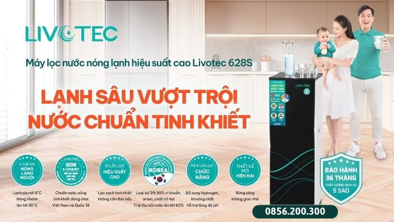Máy lọc nước Livotec nóng lạnh nguội 628S