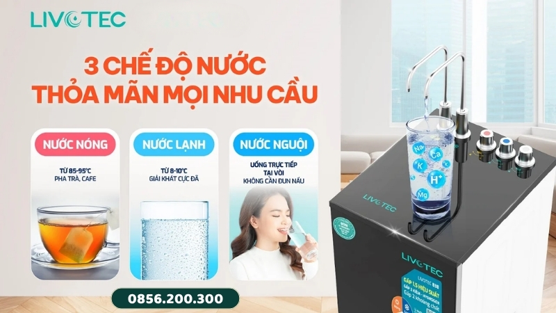 Livotec 628S và 838 có 3 chế độ nóng lạnh nguội