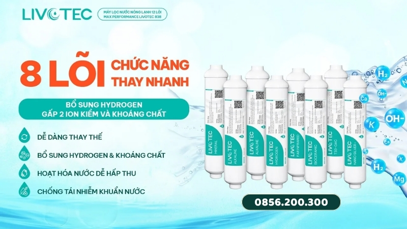Livotec 838 bổ sung Hydrogen, ion kiềm và khoáng chất