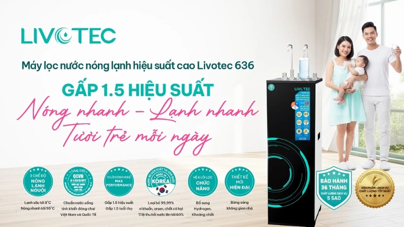 Máy lọc nước nóng lạnh Livotec 636