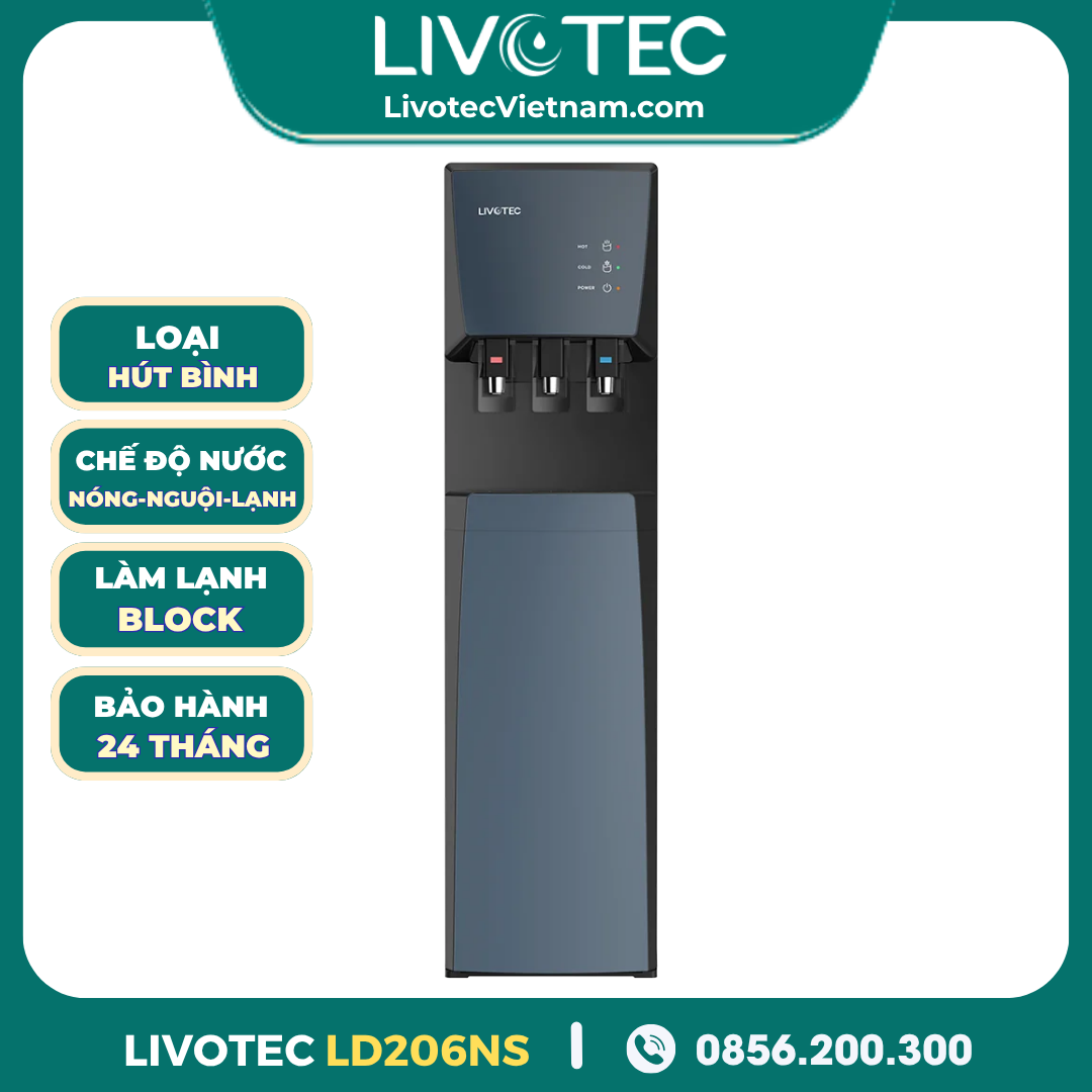 Cây Nước Nóng Lạnh Hút Bình Livotec LD206NS