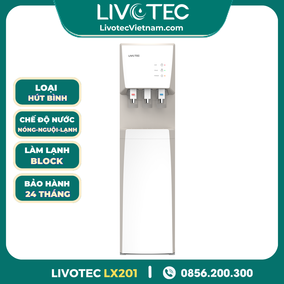 Cây Nước Nóng Lạnh Hút Bình Livotec LX201