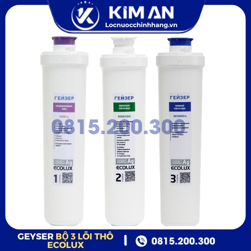 Bộ 3 Lõi Lọc Nước Geyser Ecolux
