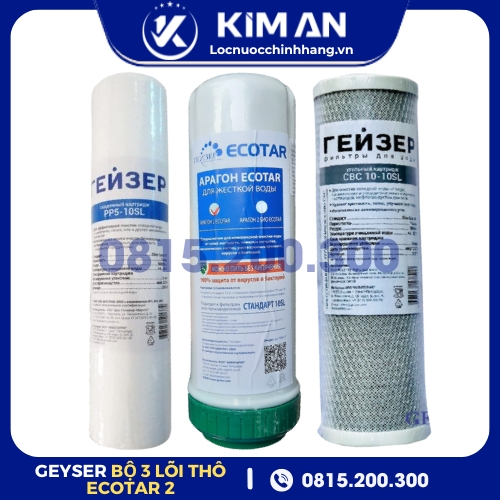 Bộ 3 Lõi Lọc Nước Geyser Ecotar 2
