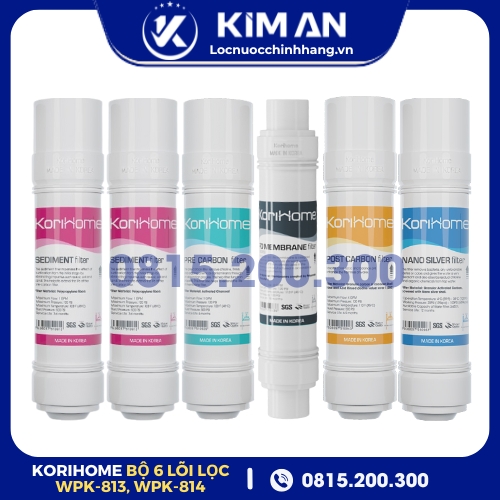 Bộ Lõi Lọc Nước Korihome WPK-813, WPK-814