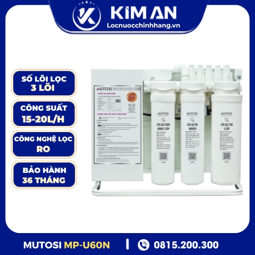 Máy lọc nước để gầm lõi thay nhanh Mutosi MP-U60N