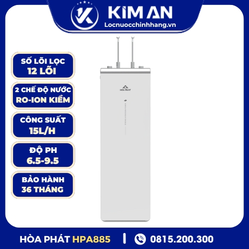 Máy lọc nước Hòa Phát Hydrogen ion kiềm RO nóng lạnh HyperS HPA885