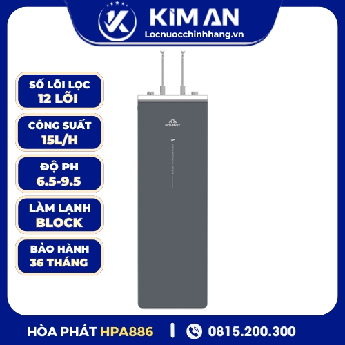 Máy lọc nước Hòa Phát Hydrogen ion kiềm RO nóng lạnh HyperS HPA886