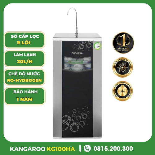 Máy Lọc Nước Kangaroo Hydrogen KG100HA Vỏ VTU Đen