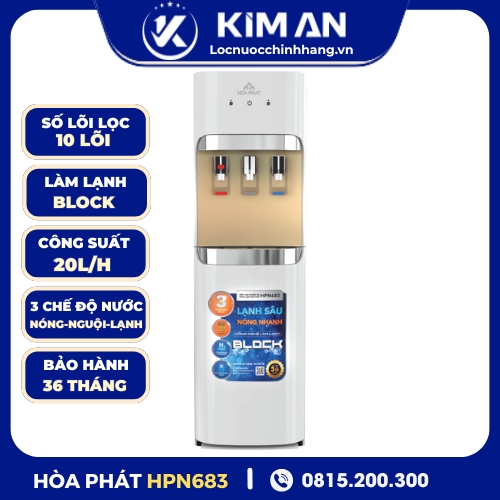 Máy lọc nước RO nóng nguội lạnh Hòa Phát HPN683