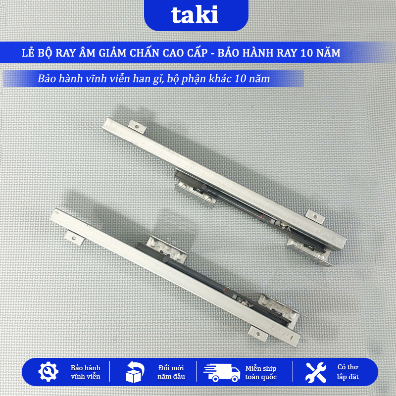Giá Kéo Xoong Nồi Tủ Bếp Dưới TAKI -  INOX 304 -  Ray Âm Giảm Chấn Cao Cấp - Bảo Hành Vinh Viễn -Có Thợ Lắp