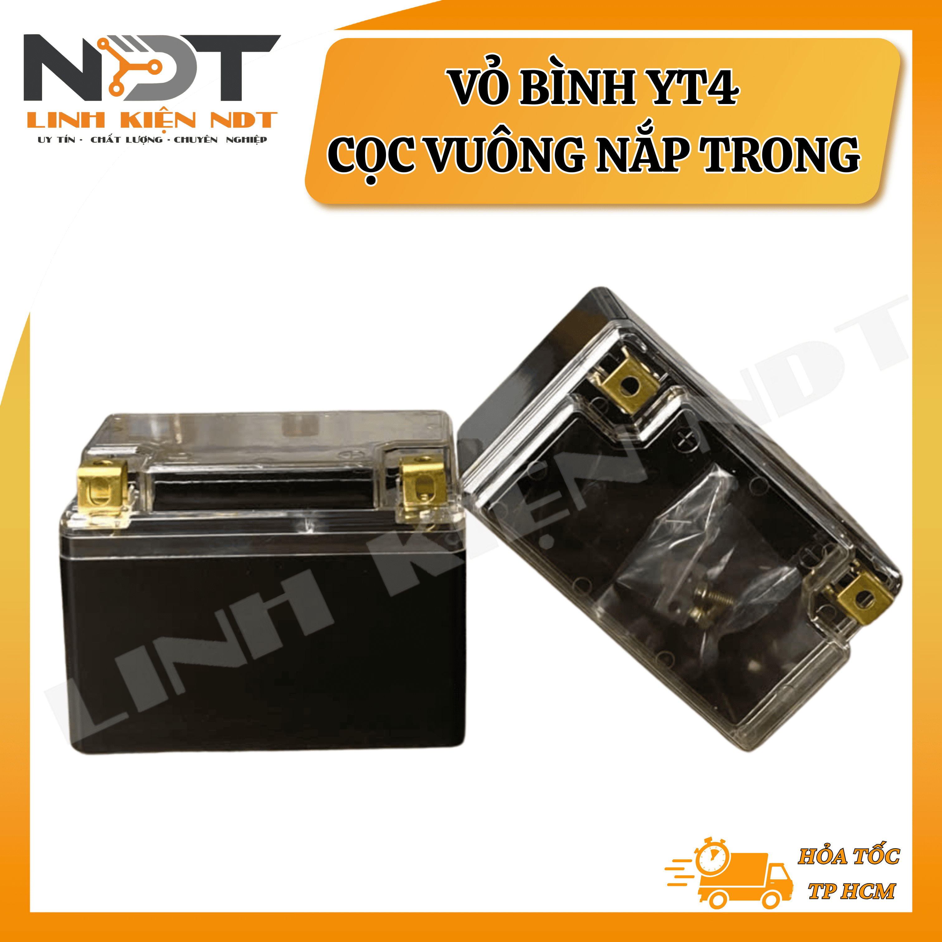 Vỏ Bình YT4 Nắp Trong Cọc Vuông - Linh Kiện NDT