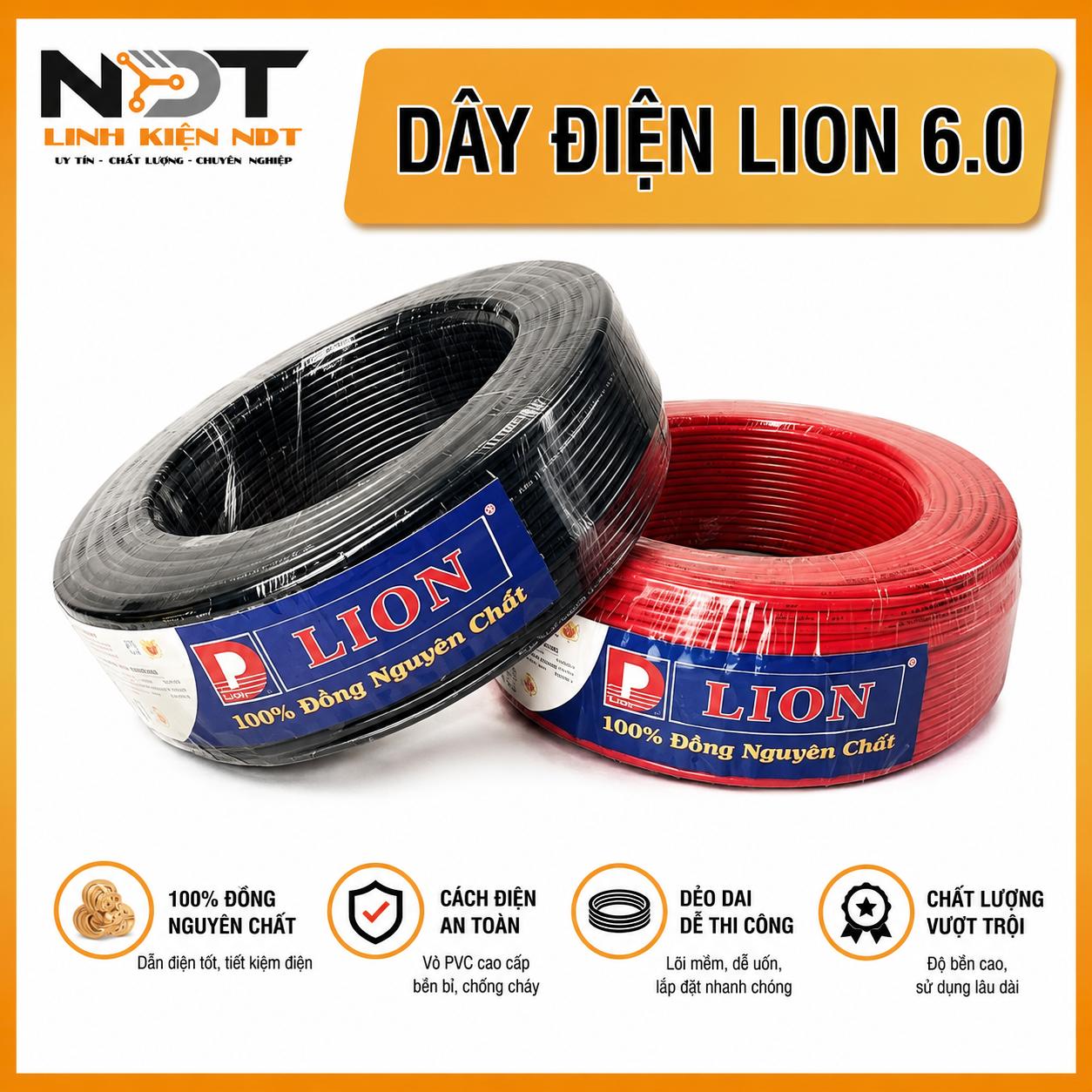 Dây Điện Đơn Mềm Lion VCM 6.0mm