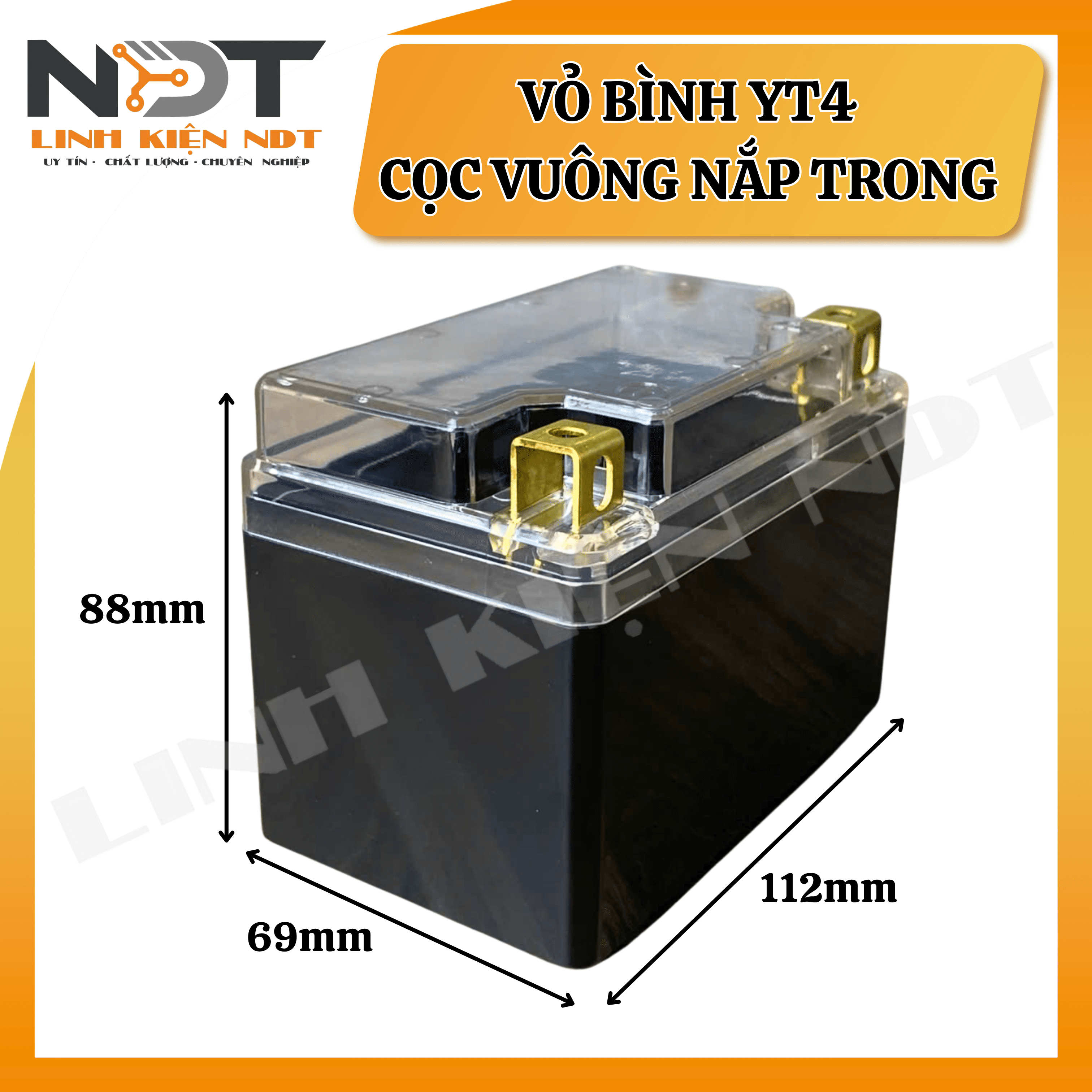 Vỏ Bình YT4 Nắp Trong Cọc Vuông - Linh Kiện NDT