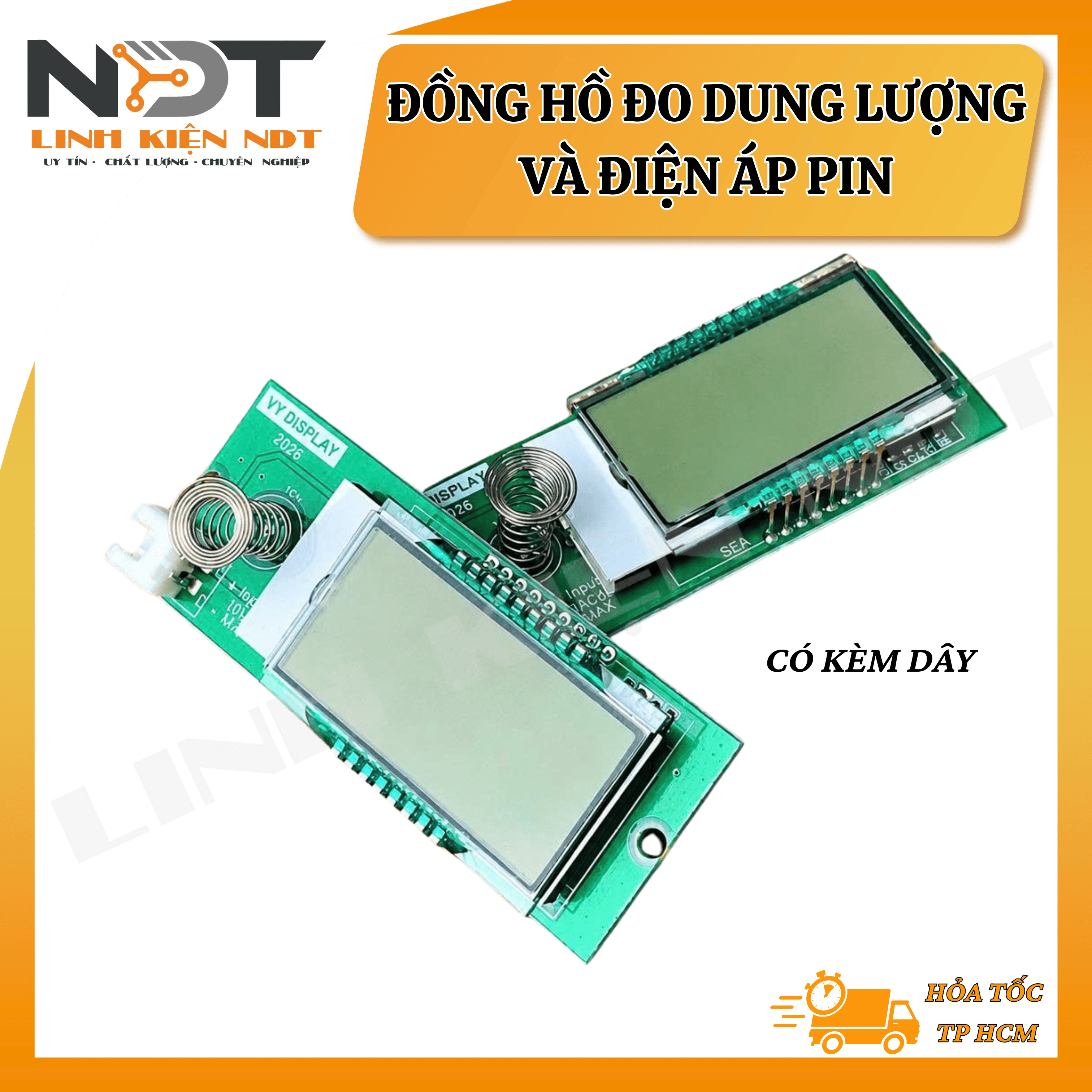 Đồng Hồ Đo Dung Lượng Và Điện Áp Pin (Có Kèm Dây) - Linh Kiện NDT