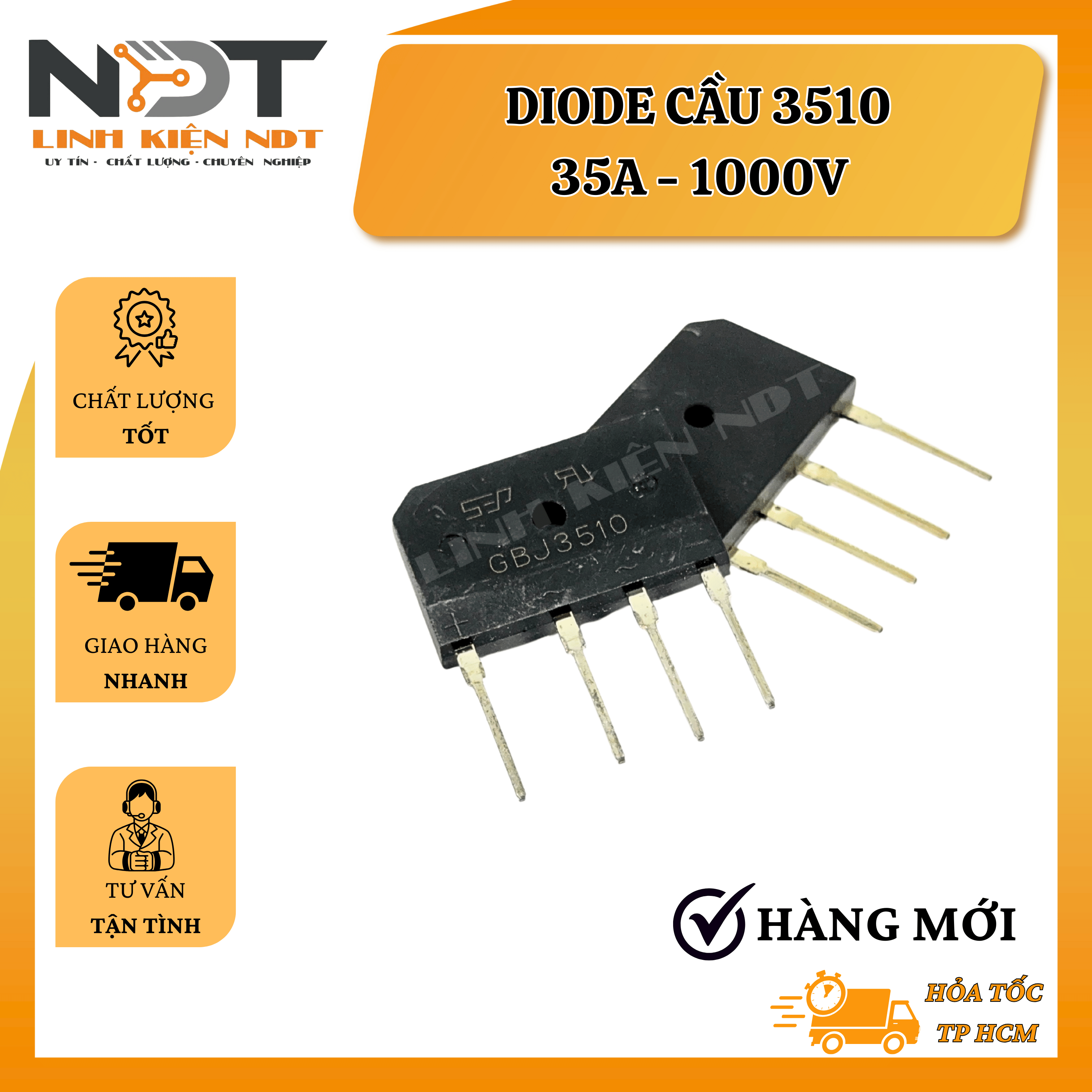 Diode Cầu D3510 30A 1000V Hàng Mới - Linh Kiện NDT