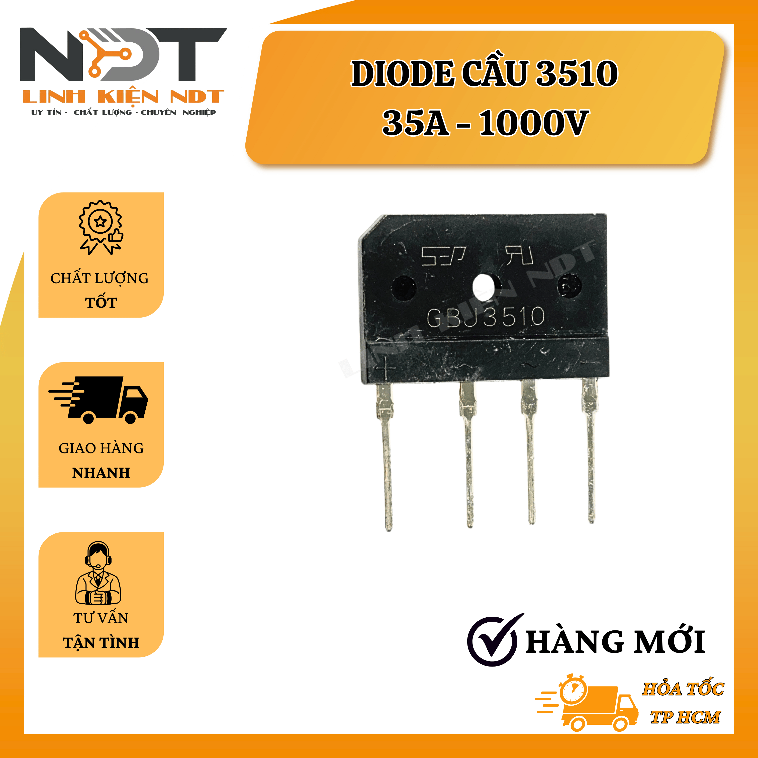 Diode Cầu D3510 30A 1000V Hàng Mới - Linh Kiện NDT