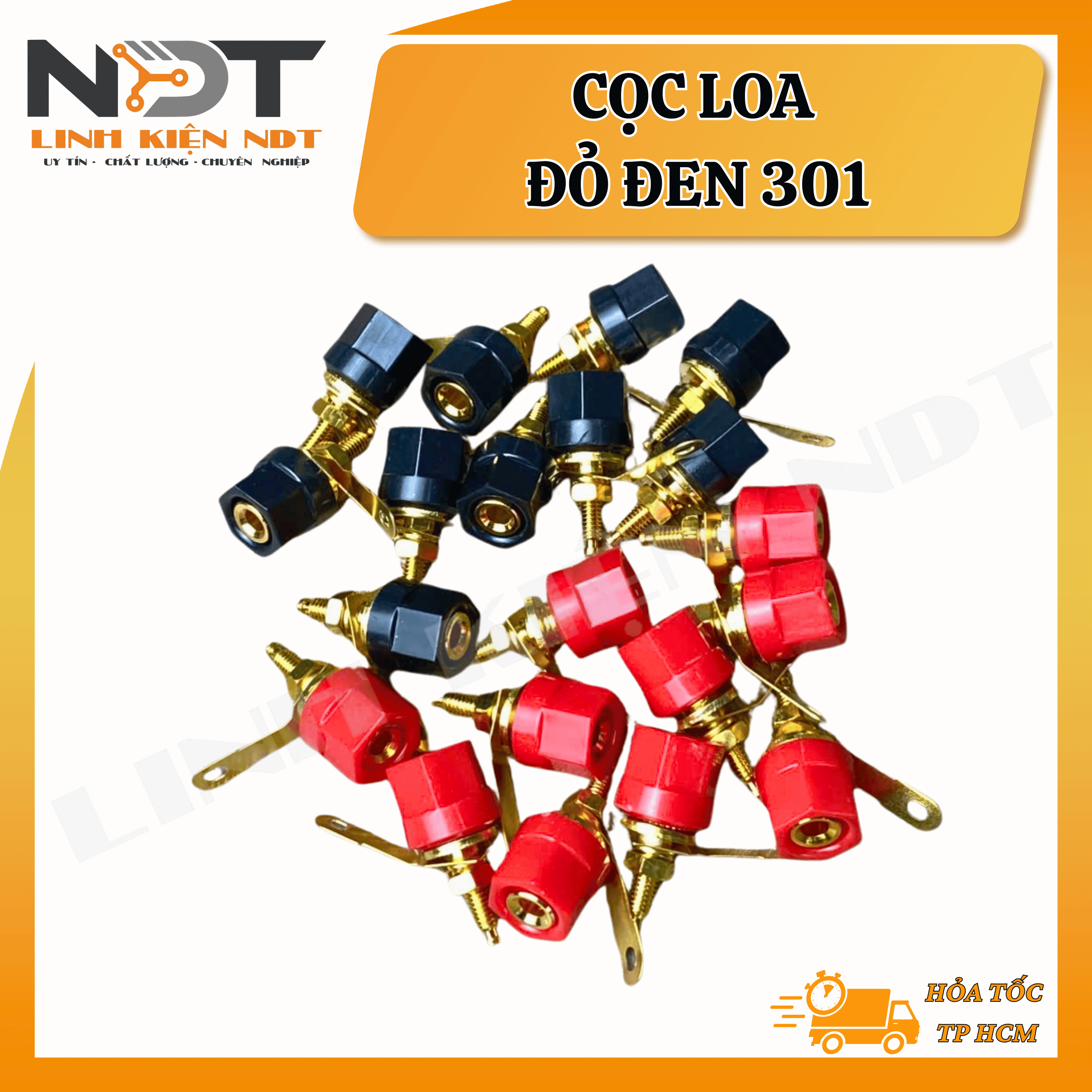 [ COMBO 10 CẶP ] Cọc Loa Đỏ Đen 301 - Linh Kiện NDT