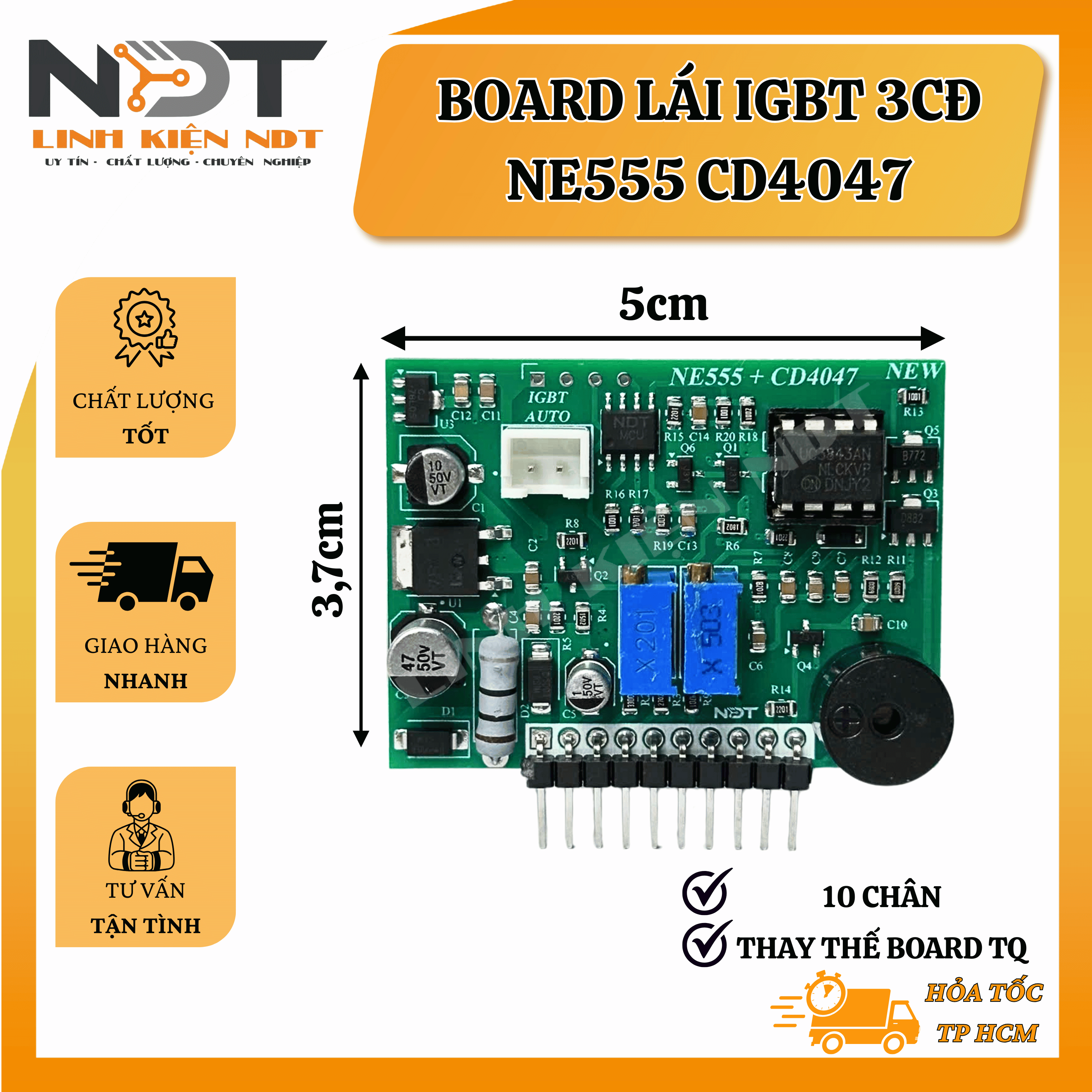 Board Lái IGBT 3CĐ NE555 CD4047 - Linh Kiện NDT