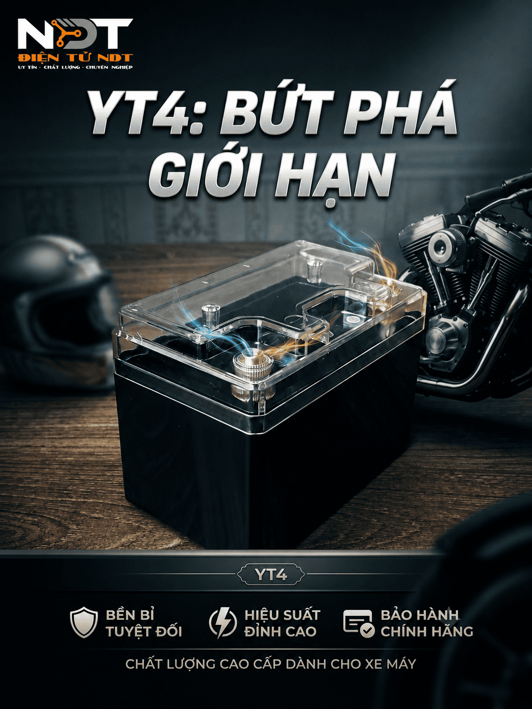 Vỏ Bình YT4 Nắp Trong Cọc Tròn - Linh Kiện NDT
