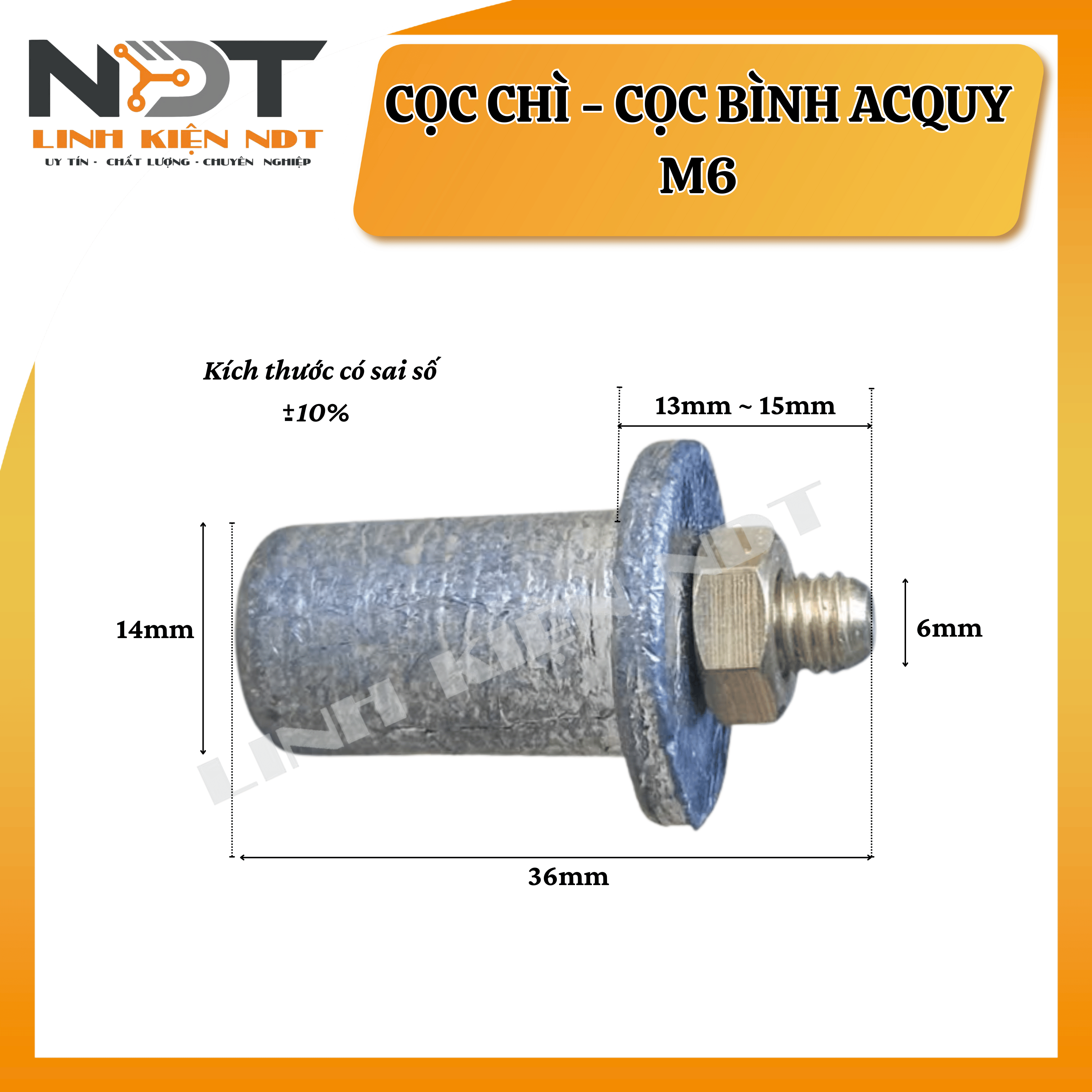 Cọc Chì M6 - Cọc Bình Ắc Quy - Linh Kiện NDT