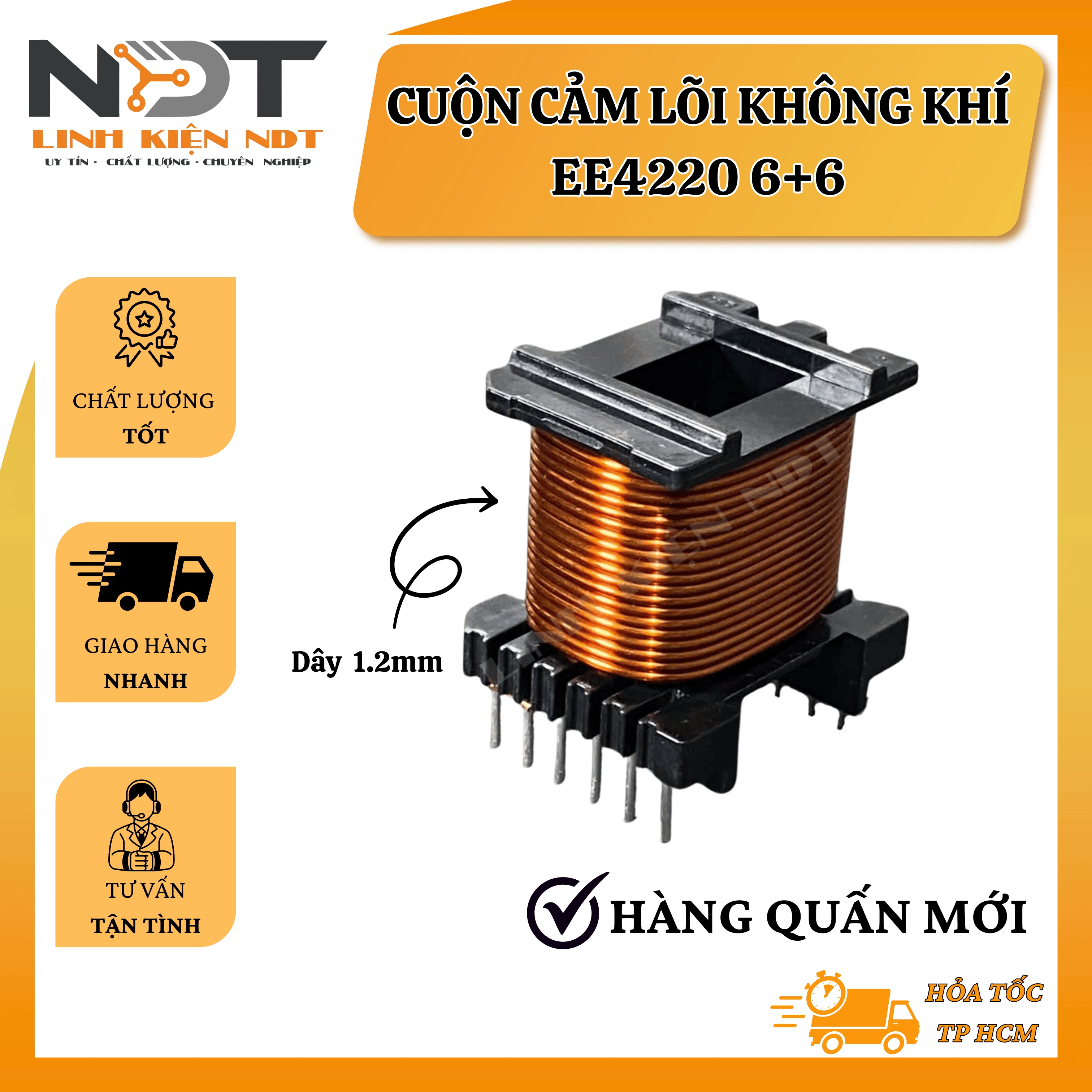 Cuộn Cảm EE4220 6+6 Dây 1.2mm - Linh Kiện NDT