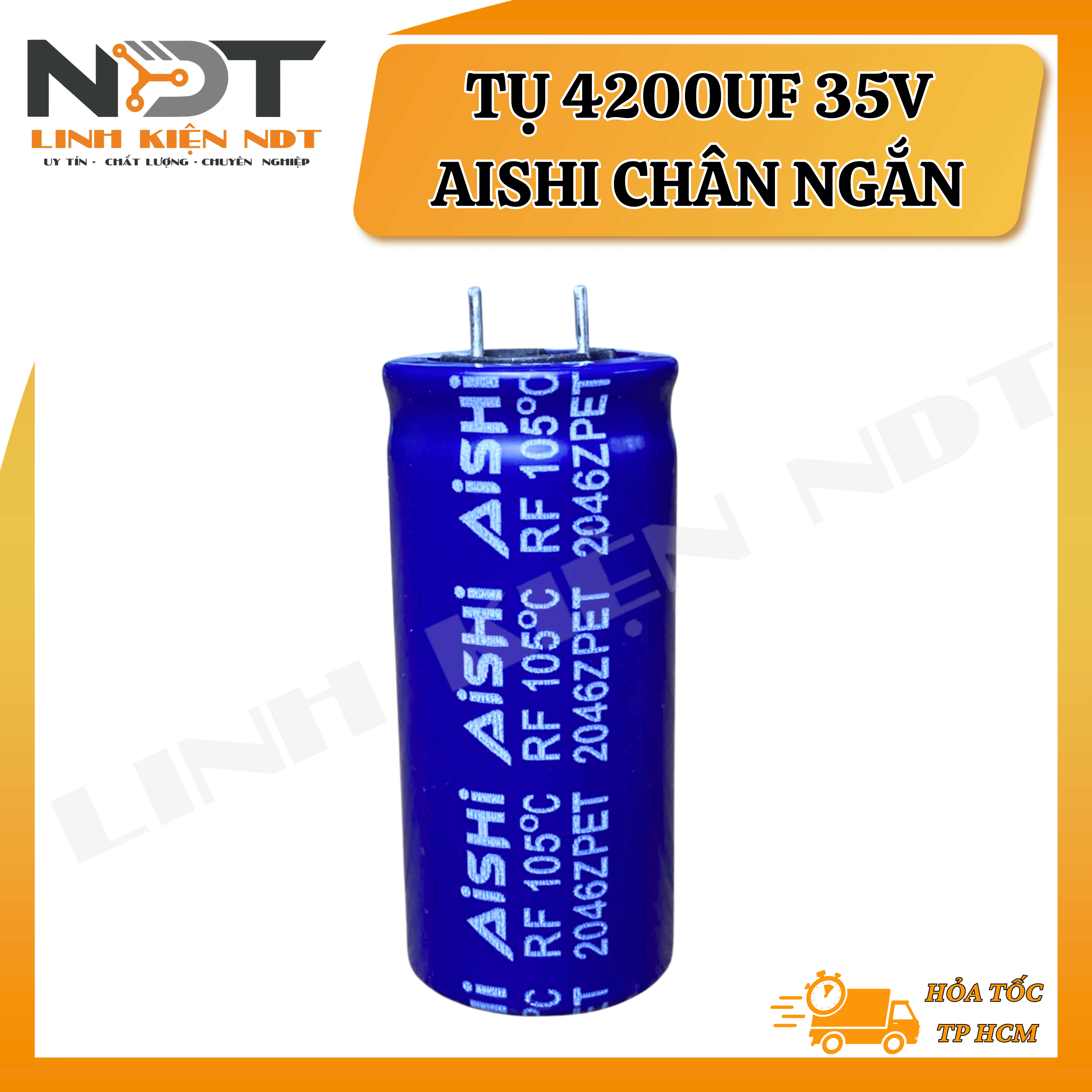 Tụ Hóa 4200uf 35V Aishi 18x40mm Chân Ngắn Mới - Linh Kiện NDT