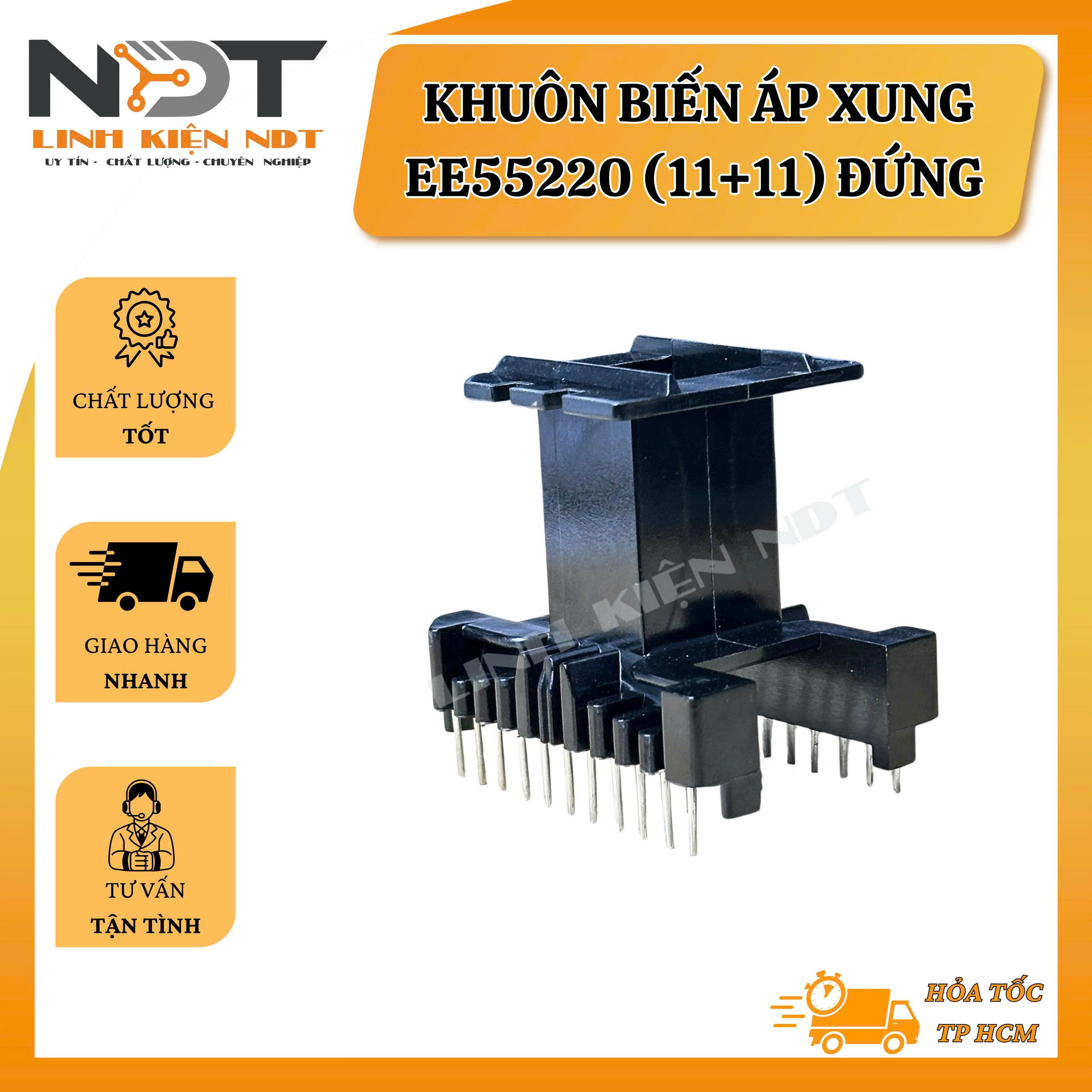 Khuôn Biến Áp Xung EE5520 Đứng 11 + 11 Chân