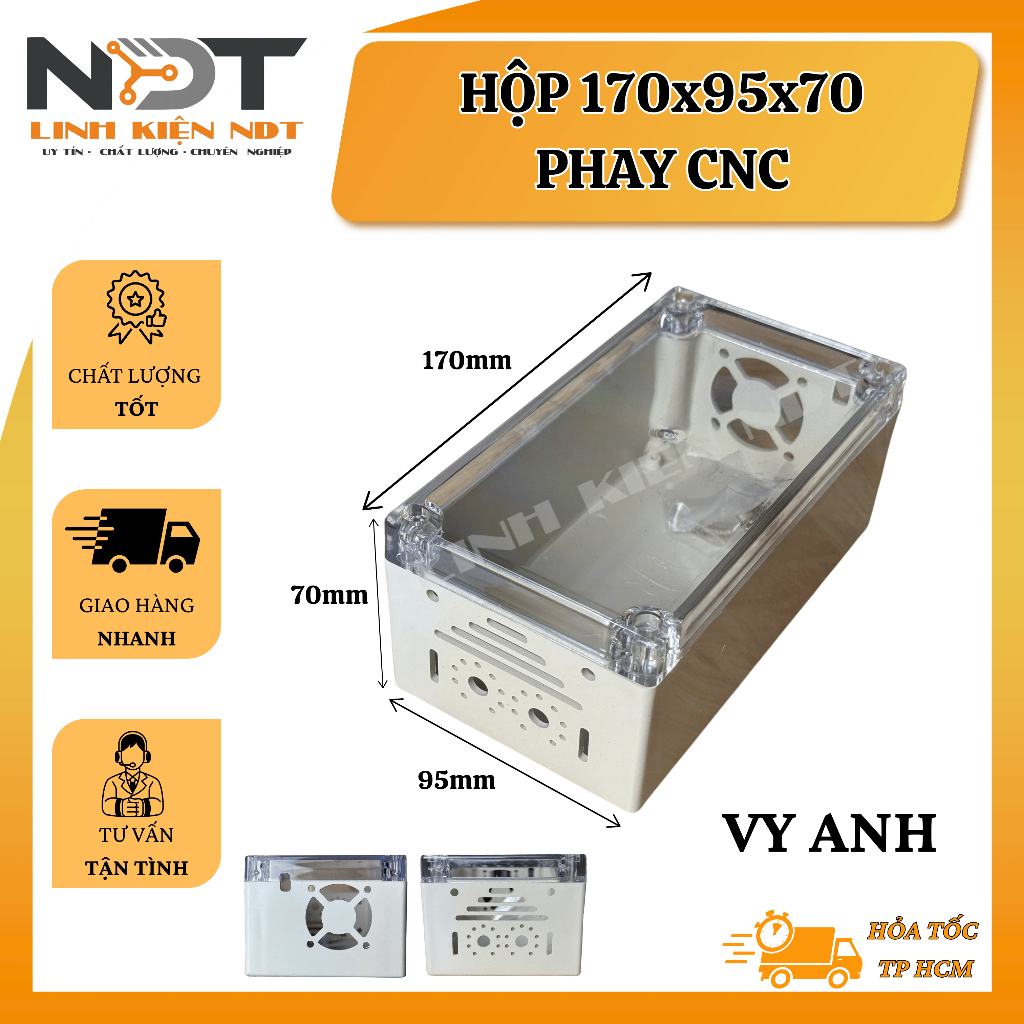 Hộp 170x95x70 CNC 2 Đầu - Linh Kiện NDT