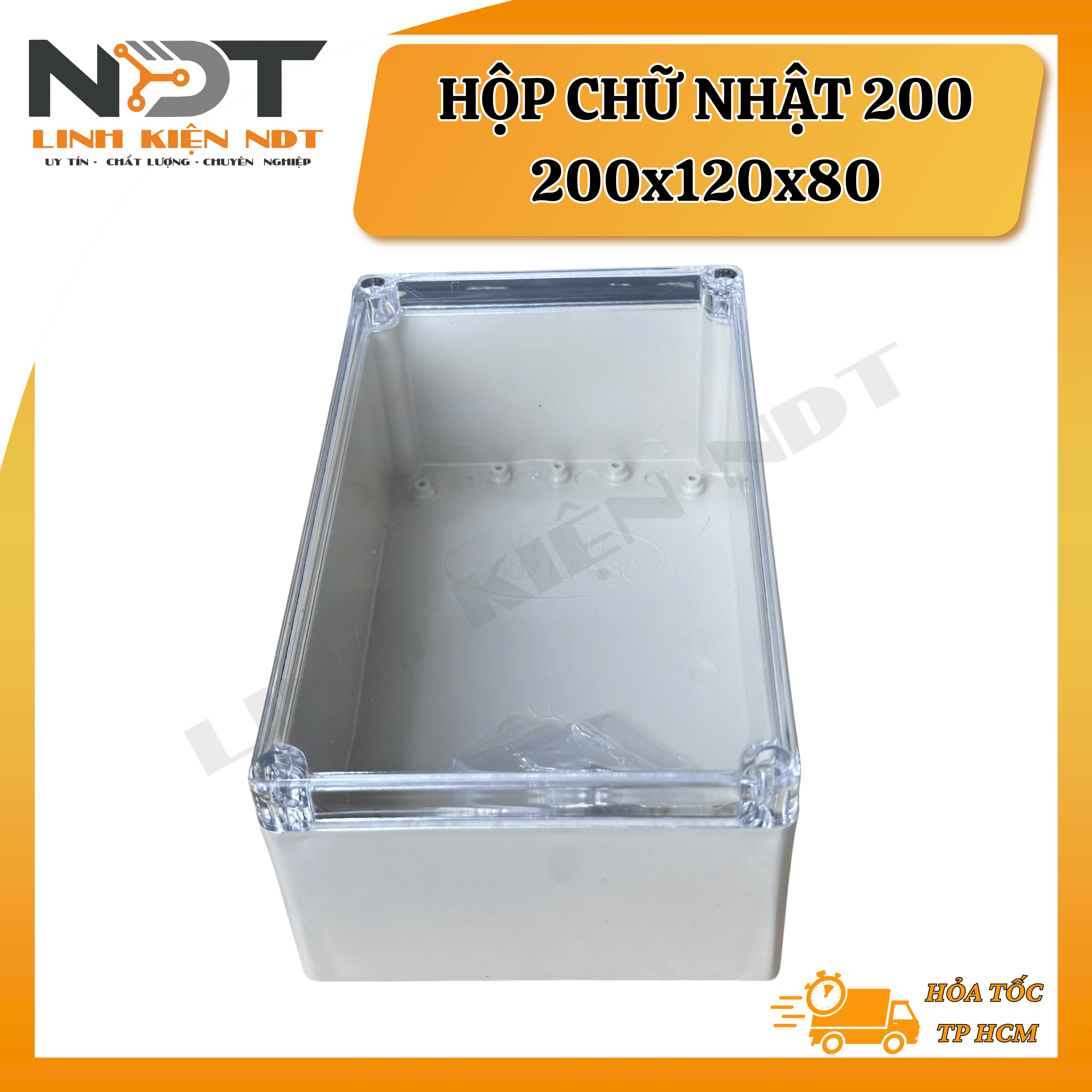 Hộp 200x120x80 Vy Anh Trắng Nắp Trong - Linh Kiện  NDT