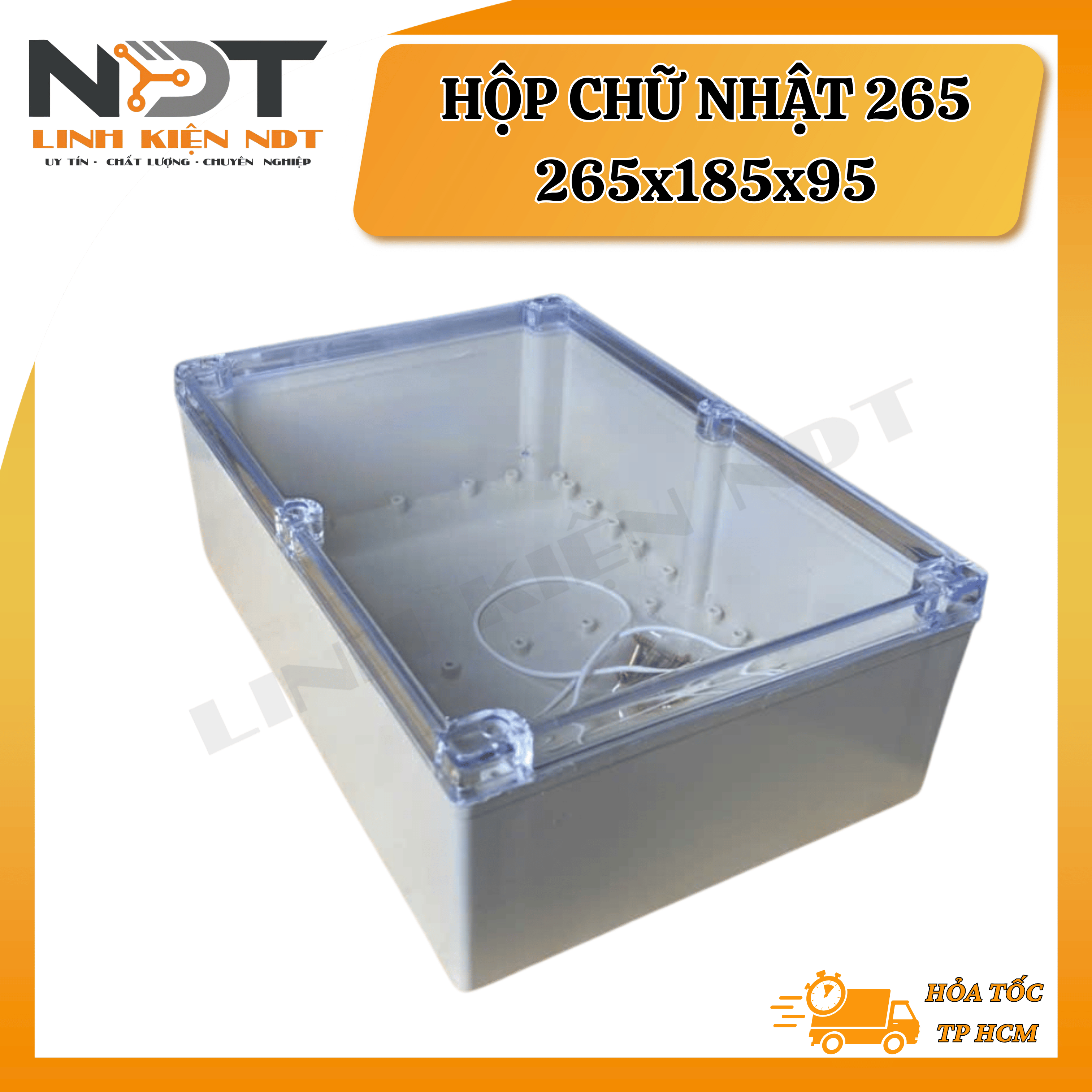 Hộp Nhựa 265x185x95 Trắng Nắp Trong Vy Anh