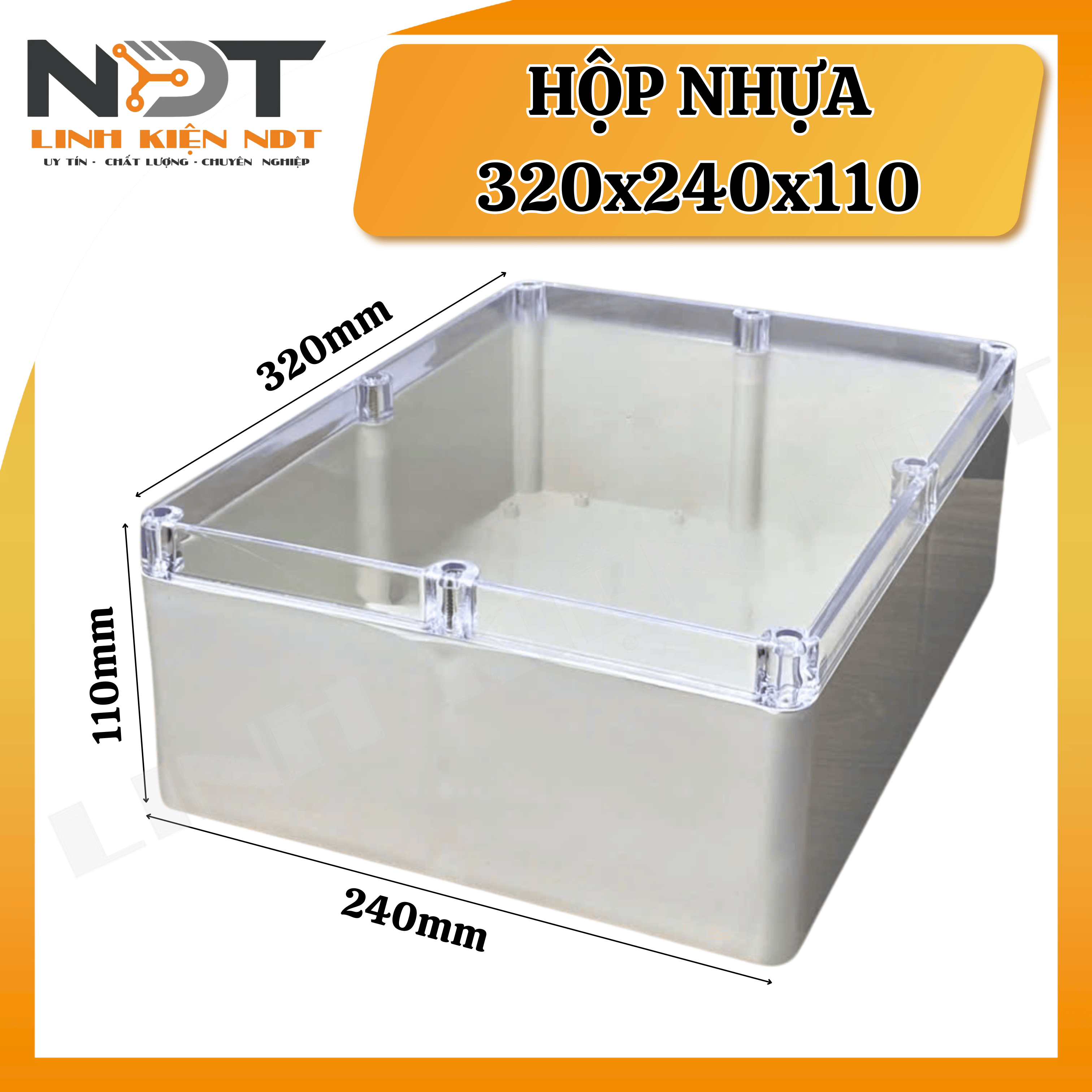Hộp 320x240x110 trằng nắp trong Vy Anh