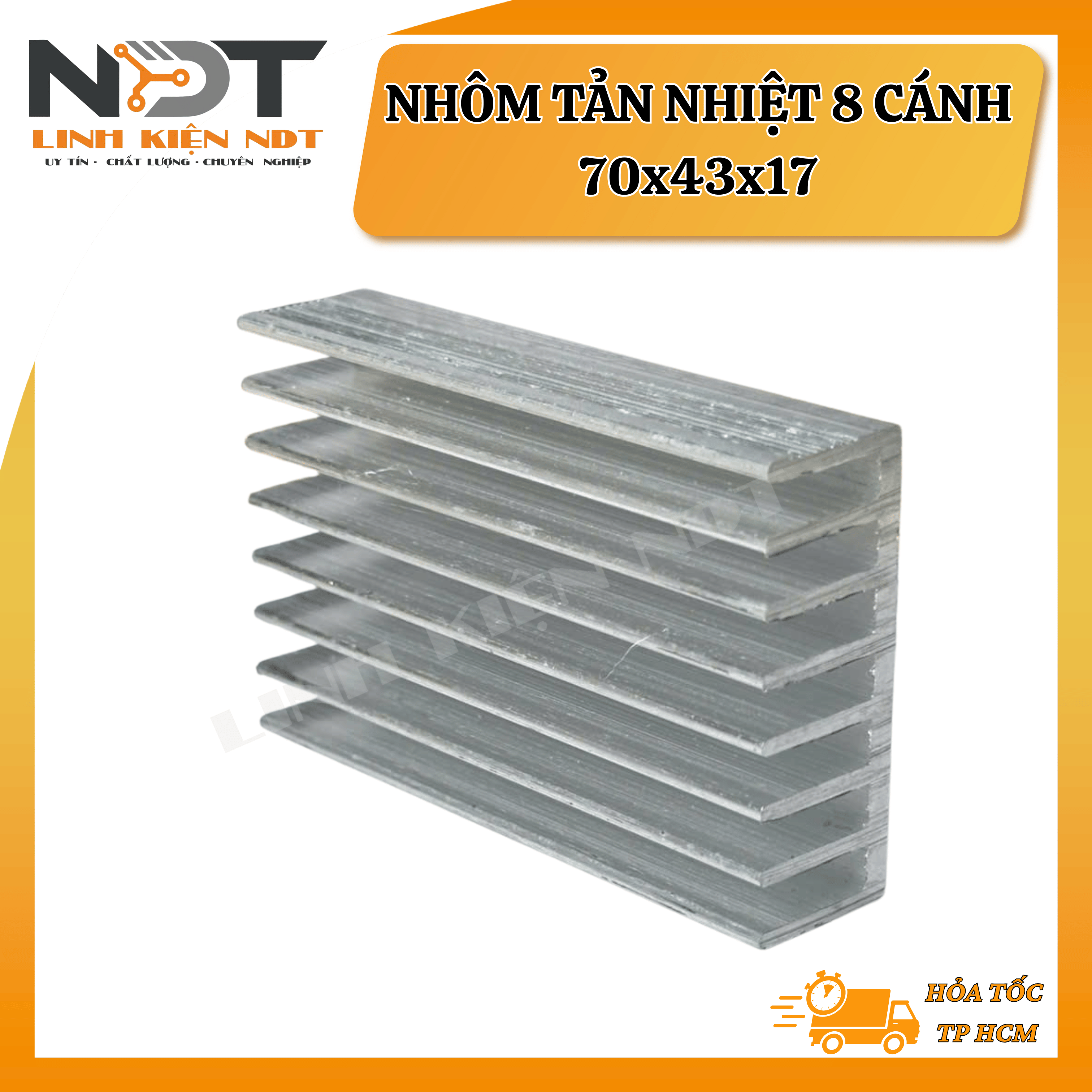 Nhôm Tản Nhiệt 8 Cánh Dài 7cm - 70*43*17mm- Linh Kiện NDT