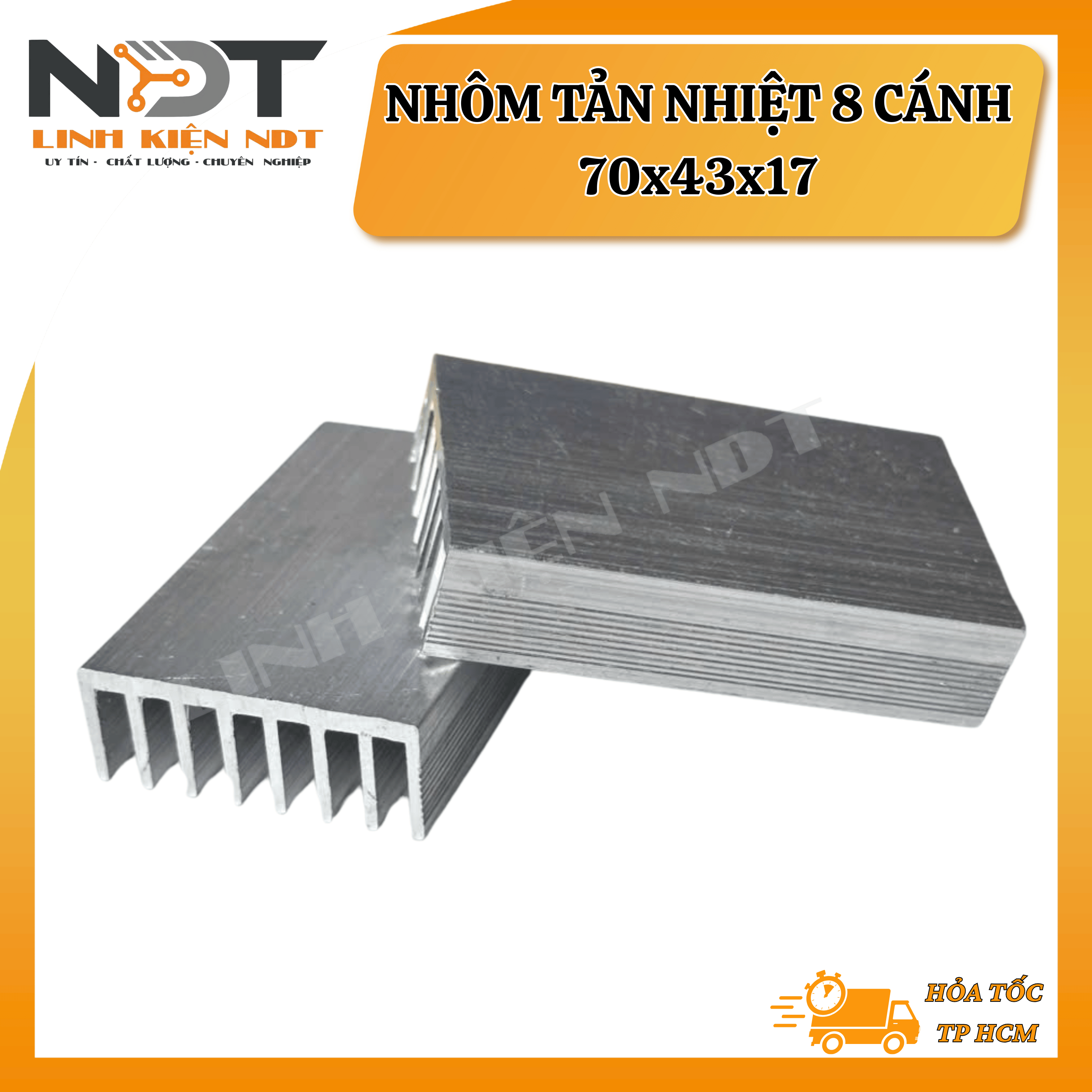Nhôm Tản Nhiệt 8 Cánh Dài 7cm - 70*43*17mm- Linh Kiện NDT