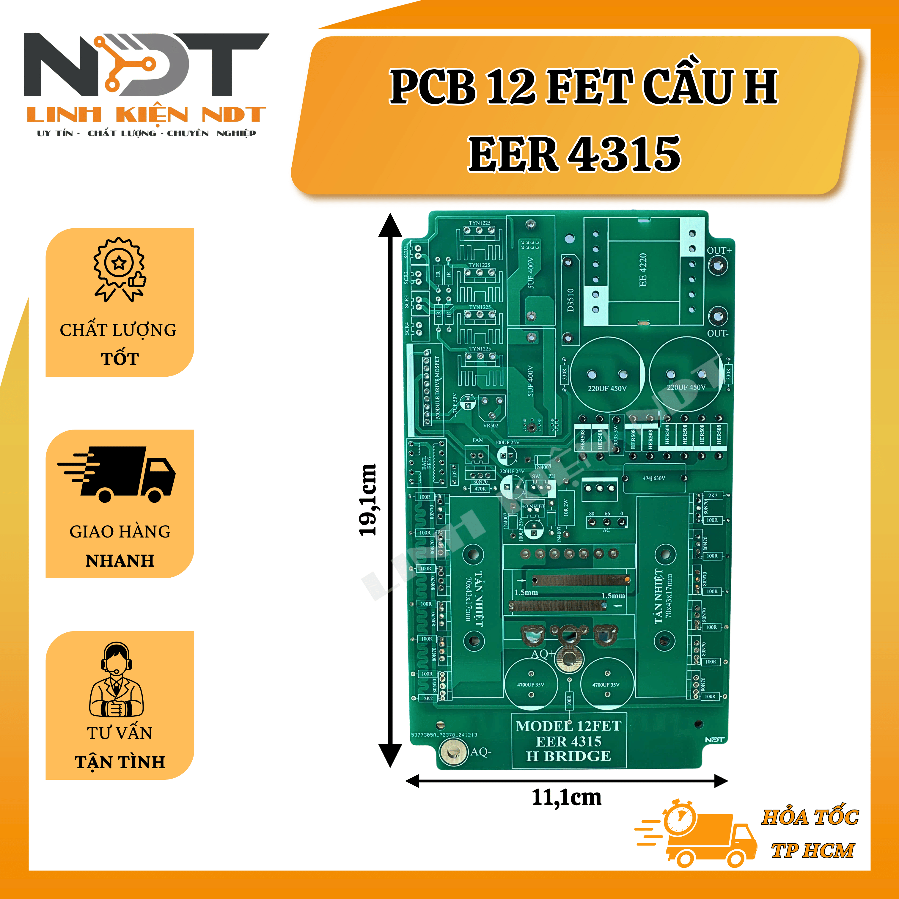 PCB 12 FET Băm Cầu H - Linh Kiện NDT