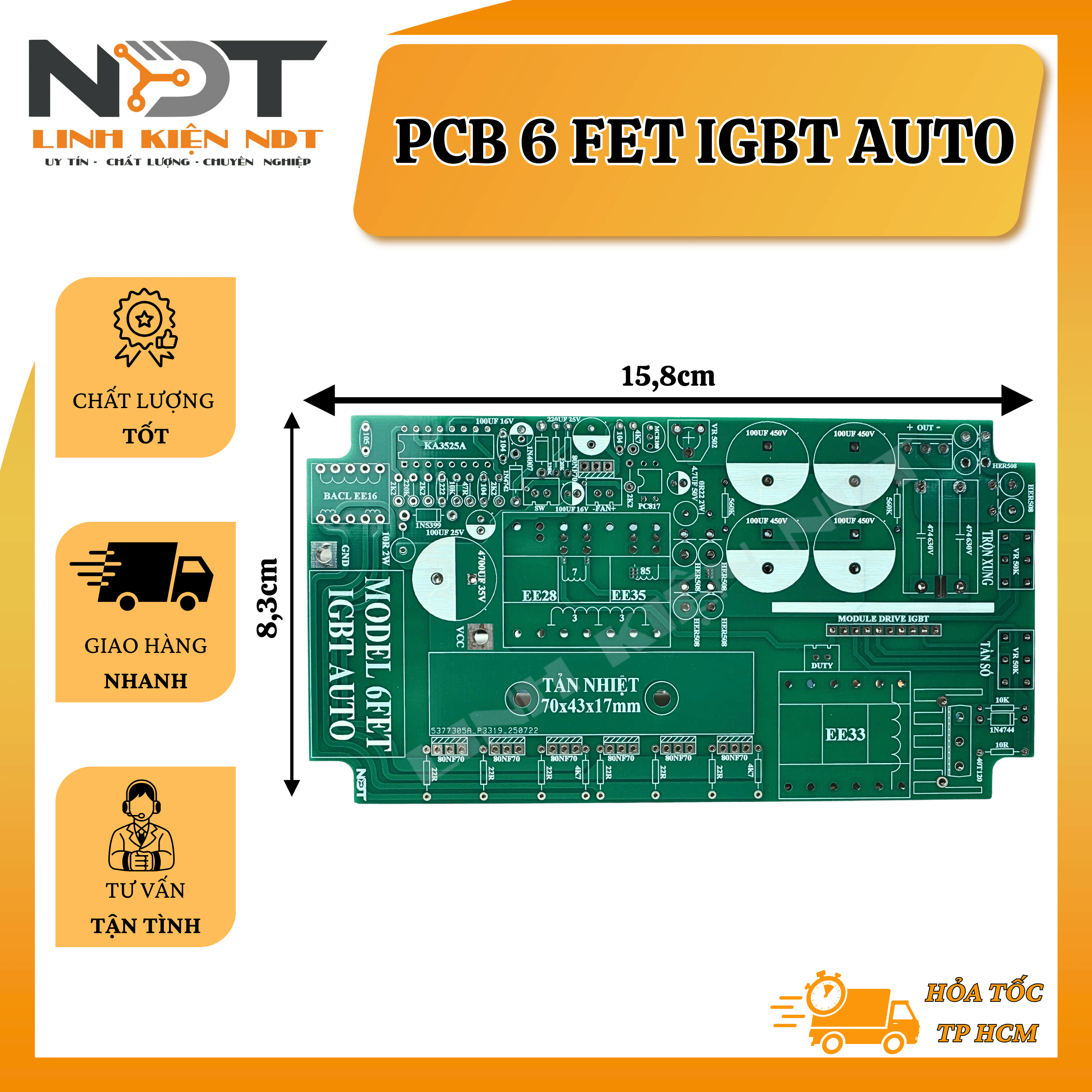 PCB 6 FET IGBT Auto - Linh Kiện NDT