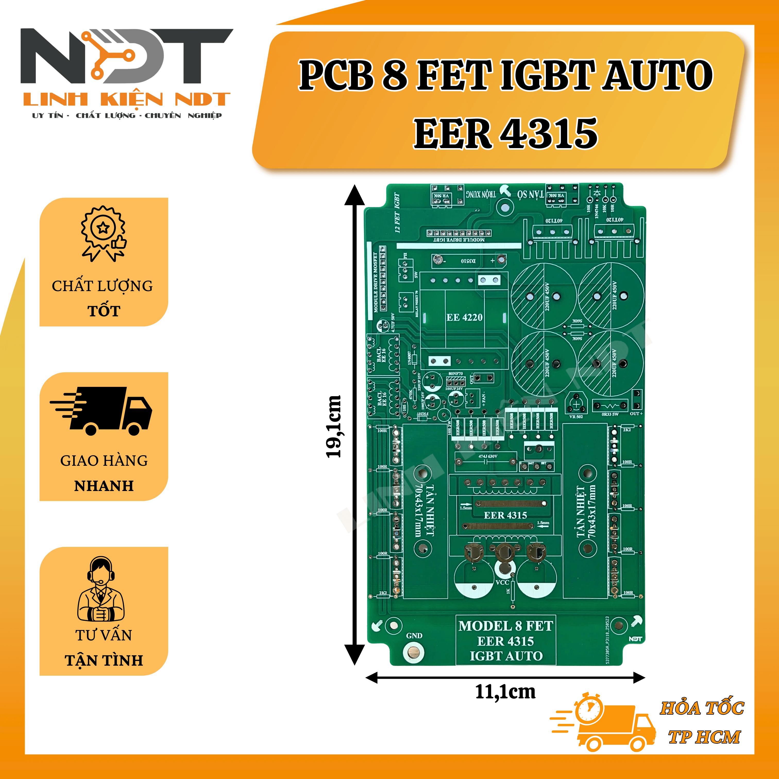PCB 8 FET IGBT EER4315 - Linh Kiện NDT