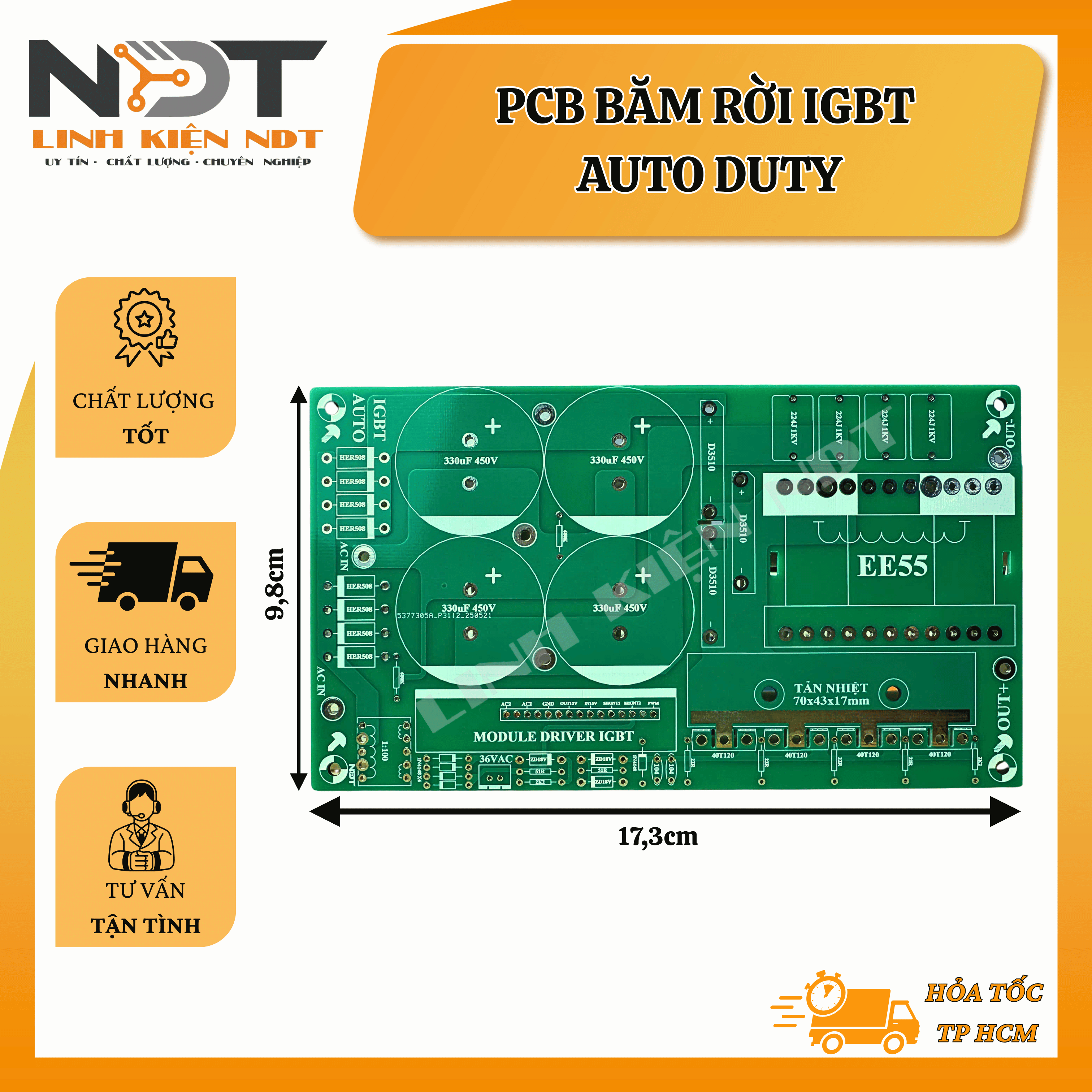 PCB Băm Rời IGBT Auto Duty CT Dòng - Linh Kiện NDT