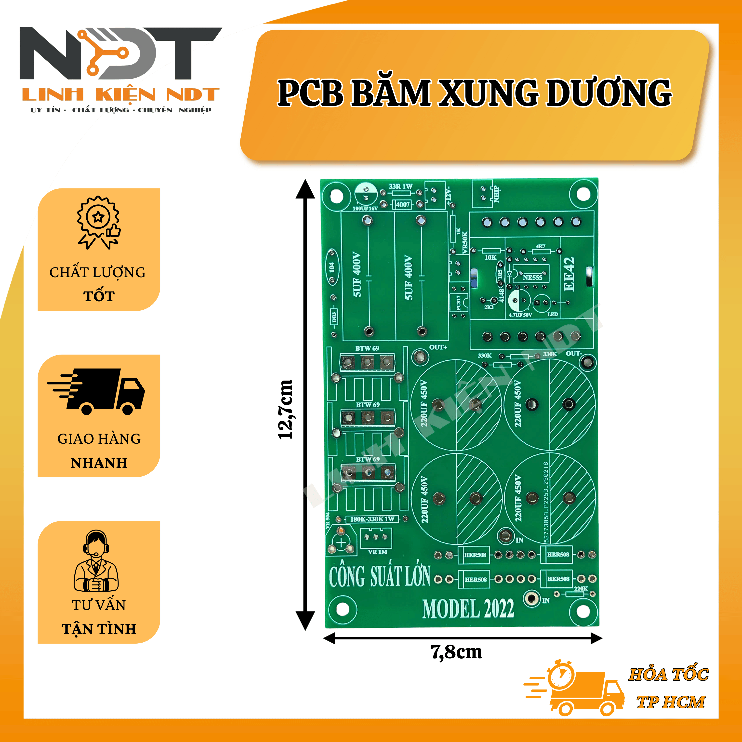 PCB Băm Xung Dương Kích Cơ - Linh Kiện NDT