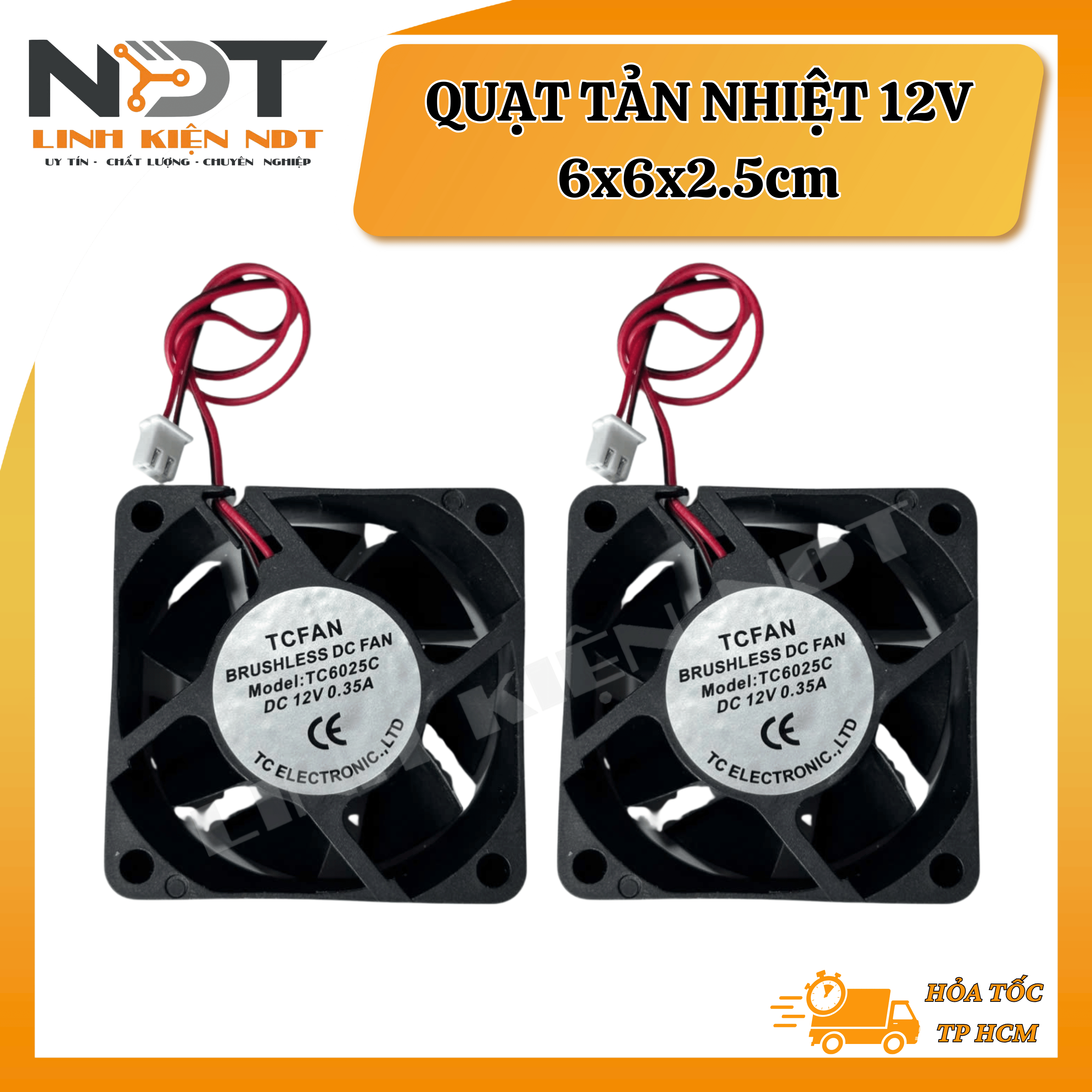 Quạt Tản Nhiệt 12V – Kích Thước 6×2.5cm, Dòng 0.30A - Linh Kiện NDT