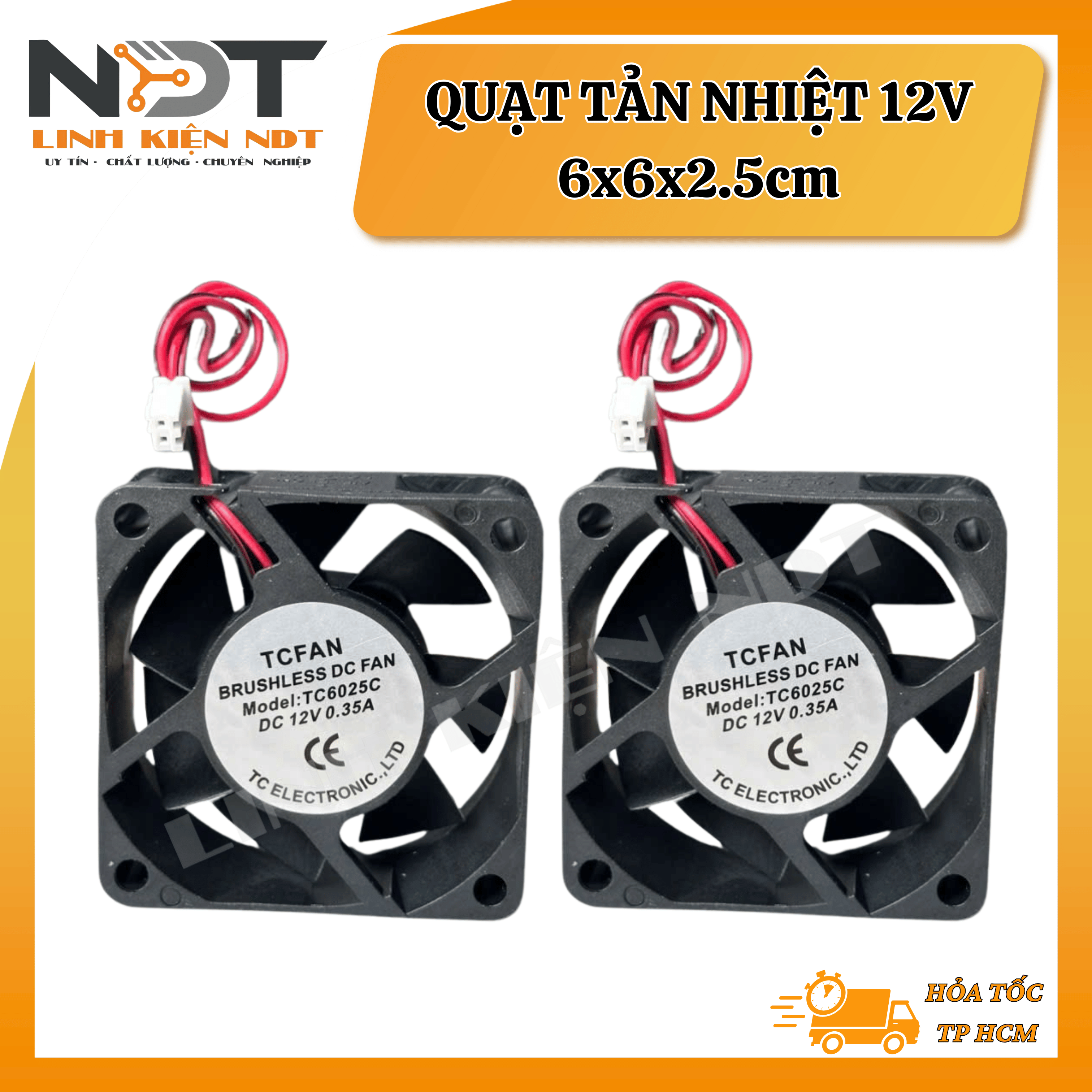 Quạt Tản Nhiệt 12V – Kích Thước 6×2.5cm, Dòng 0.30A - Linh Kiện NDT