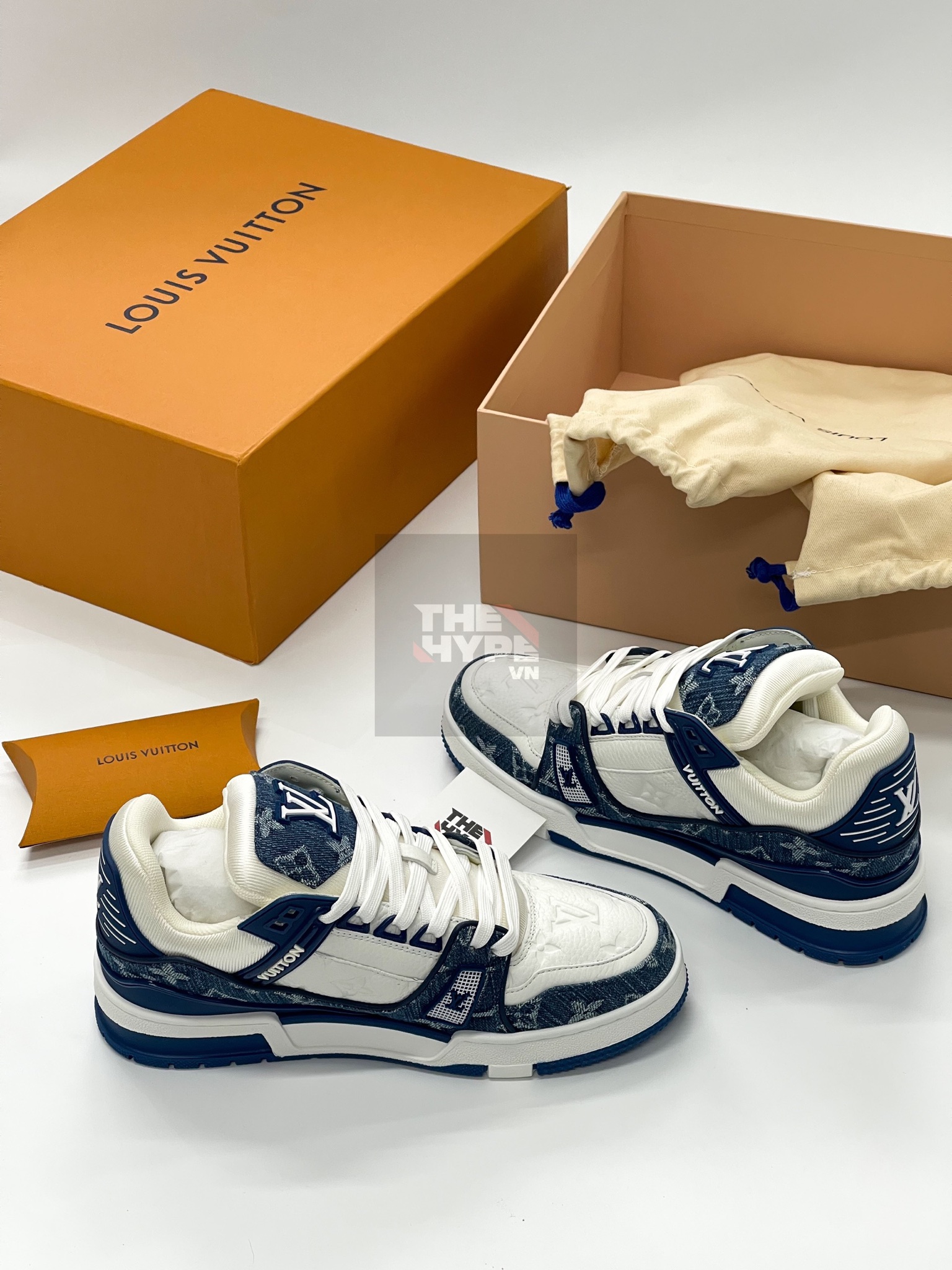 Giày LV Trainer Sneaker (Blue) [Mirror Quality]