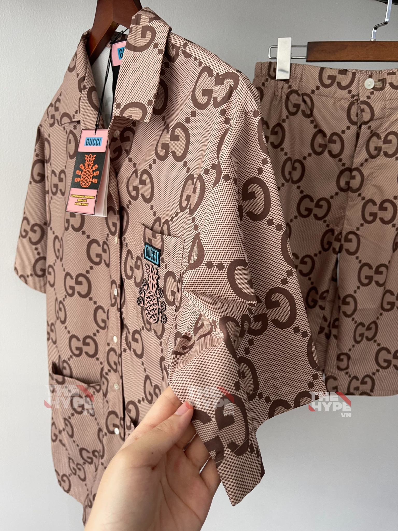GUCCI SHIRT - Áo Sơ Mi GC Pineapple Collection (Brown) [Mirror Quality]