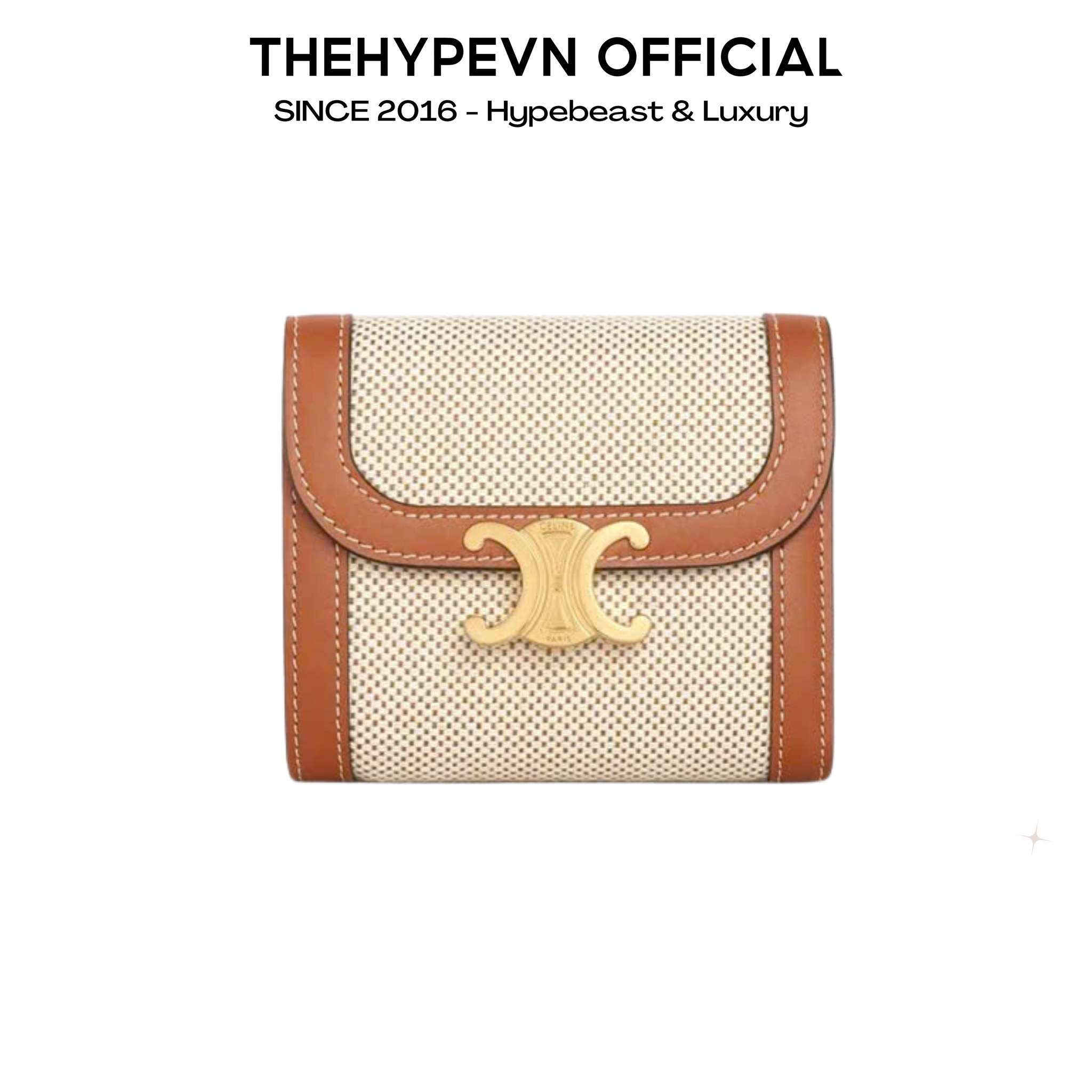 VÍ CELINE ORIGAMI TRIOMPHE TEXTILE CALFSKIN (BEIGE) [MIRROR QUALITY]